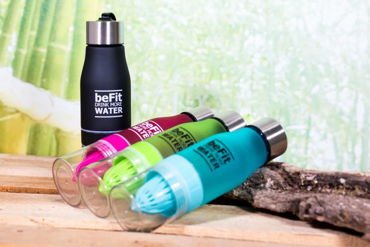 DIVERS Trinkflasche Mit Zitronenpresse & Fruchtbehälter 650ml Pink 10 DIVERS Trinkflasche Mit Zitronenpresse & Fruchtbehälter 650ml Pink – Bild 8