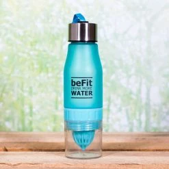 DIVERS Trinkflasche Mit Zitronenpresse & Fruchtbehälter 650ml Blau
